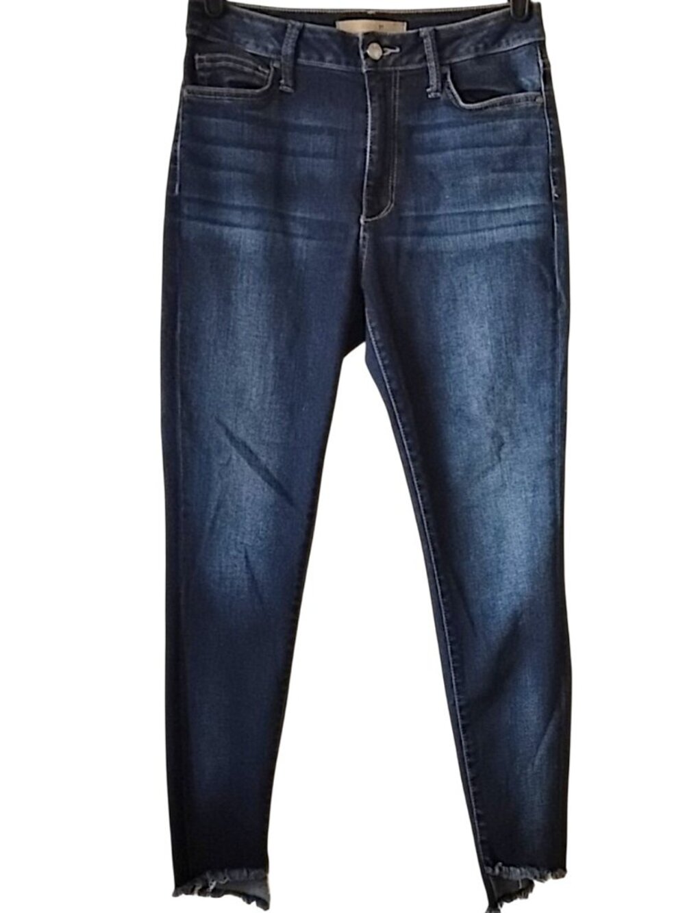 Joe's Jeans High Rise Angled Raw Hem Ankle Skinny 28 Dark Wash